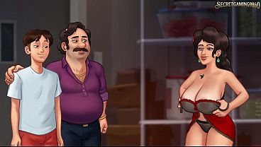 Тройничок с зрелой домохозяйкой в 3D хентае